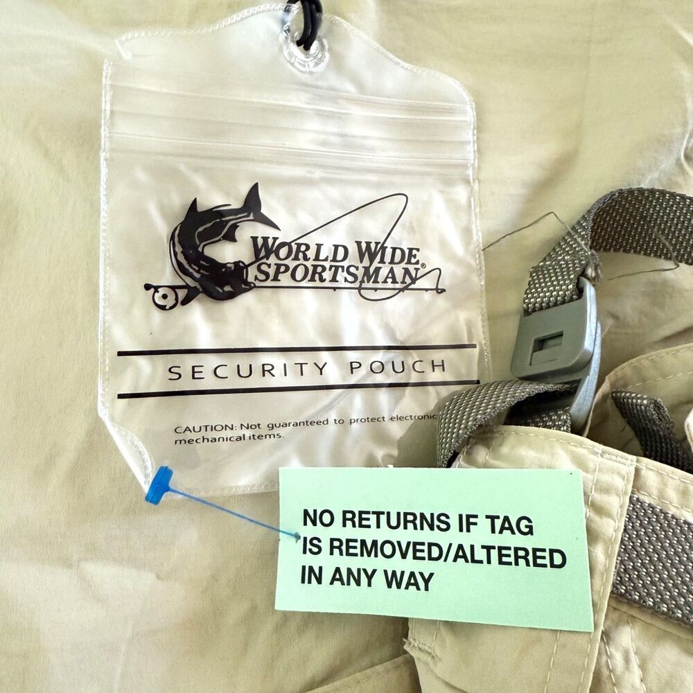 World Wide Sportsman Cargo Pants Convertible Men XL/32 Khaki Hiking Nylon Vented - Picture 7 of 12